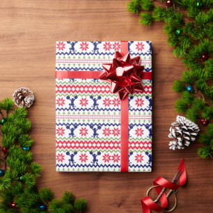 Nordic Style Cheerleader Christmas Wrapping Paper