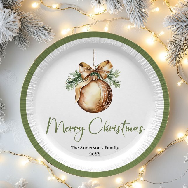 Nordic Style Christmas Personalized Family Table  Paper Plate (Nordic Style Christmas Personalized Family Table Plates)