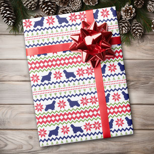Nordic Style Cocker Spaniel Christmas Wrapping Paper