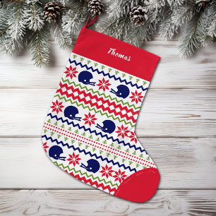 Nordic Style Football Helmut Pattern Christmas Large Christmas Stocking
