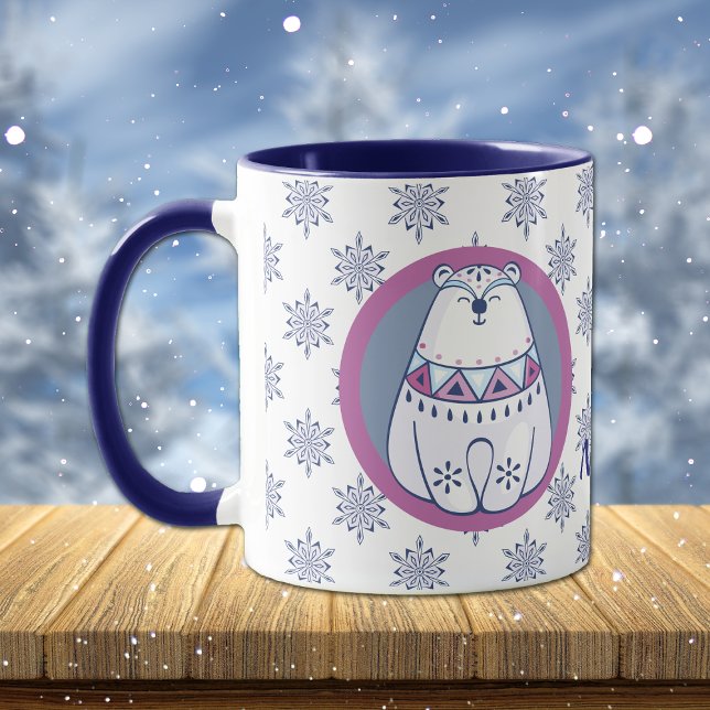 Nordic Style Snowman and Polar Bear Personalised Mug (Creator Uploaded)