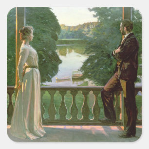 Nordic Summer Evening, 1899-1900 Square Sticker