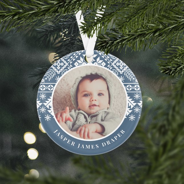 Nordic Sweater | Baby's First Christmas Photo Ornament (Creator Uploaded)