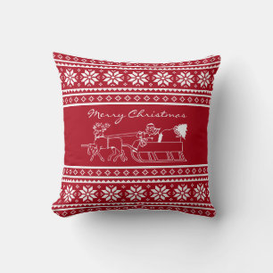 Nordic sweater pattern throw pillow   custom colou
