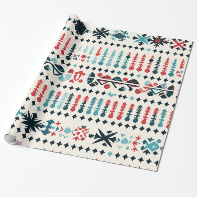 Nordic Sweater Pattern Wrapping Paper (Unrolled)