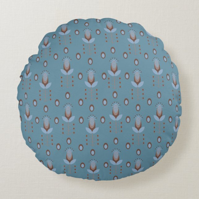 Nordic Thistle Round Cushion (Front)