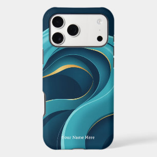 Nordic Tide: Abstract Cobalt Wave Pattern