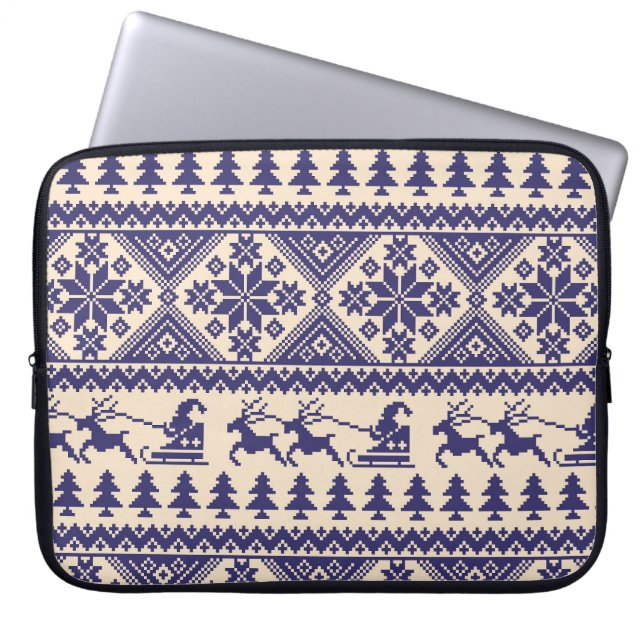 Nordic Tradition: Seamless Pattern Design Laptop Sleeve (Front)