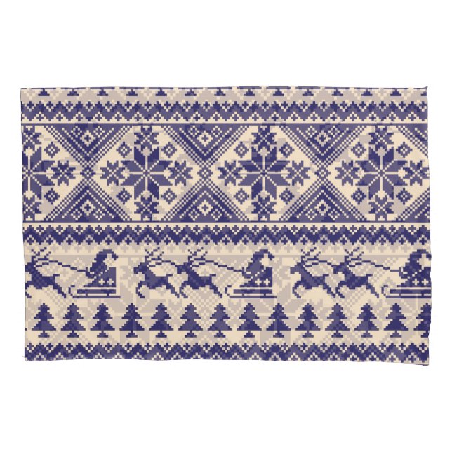 Nordic Tradition: Seamless Pattern Design Pillowcase (Front)