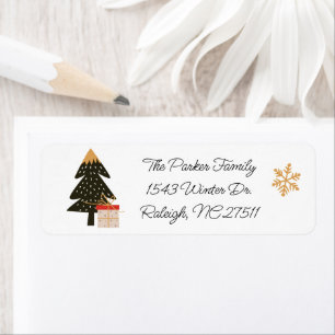 Nordic Tree and Gift Return Address Label