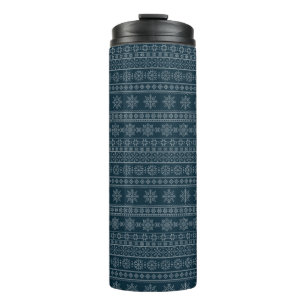 Nordic ugly sweater knitwear xmas winter pattern thermal tumbler