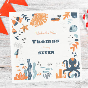Nordic Under the Sea ocean creatures kids birthday Napkin