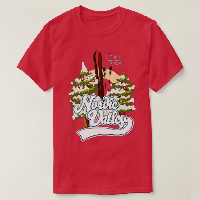 Nordic Valley Utah Ski T-Shirt (Design Front)