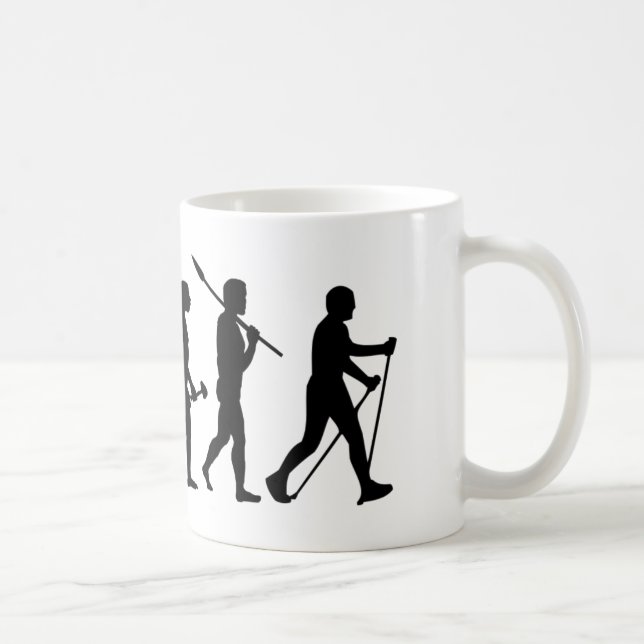 Nordic Walking Evolutionary theory of walking Coffee Mug (Right)