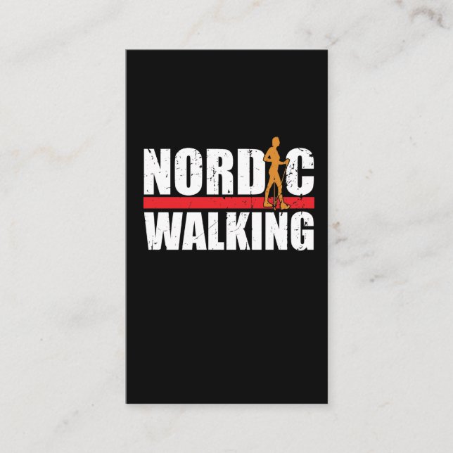 Nordic Walking Fitness Hobby Athletes Business Card (Front)