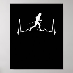 Nordic Walking Heartbeat Poster