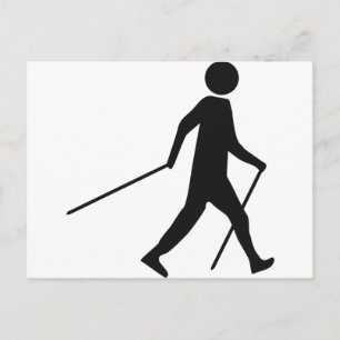 nordic walking icon postcard