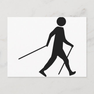 nordic walking icon postcard