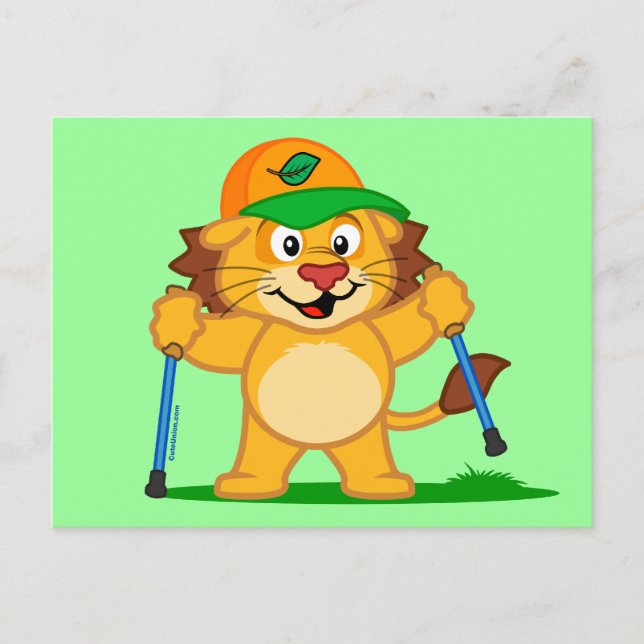 Nordic Walking Lion Postcard (Front)