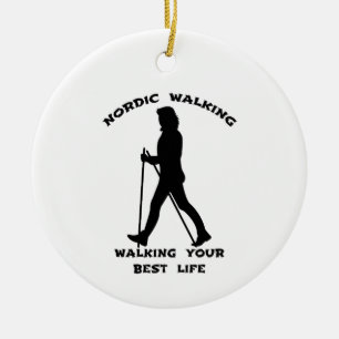 Nordic Walking - Walking Your Best Life Ceramic Tree Decoration