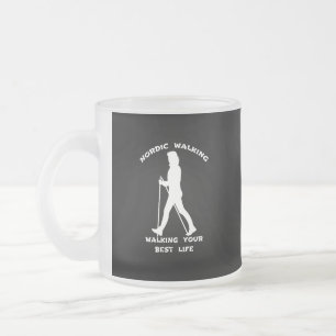 Nordic Walking - Walking Your Best Life Frosted Glass Coffee Mug
