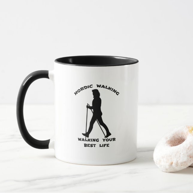 Nordic Walking - Walking Your Best Life Mug (With Donut)
