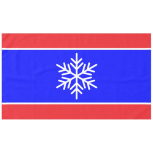 Nordic White Snowflake Royal Blue Red Stripes Tablecloth