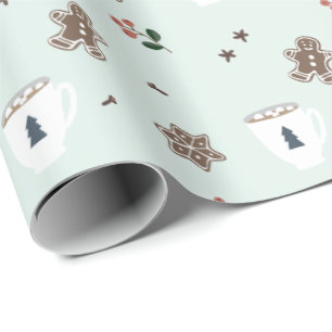 Nordic Winter Christmas Holiday Village Wrapping Paper