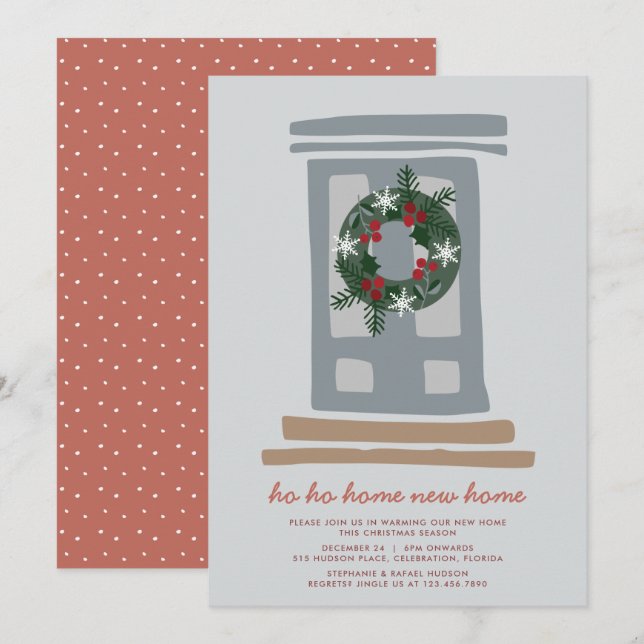 Nordic Winter Christmas Housewarming Holiday Card (Front/Back)