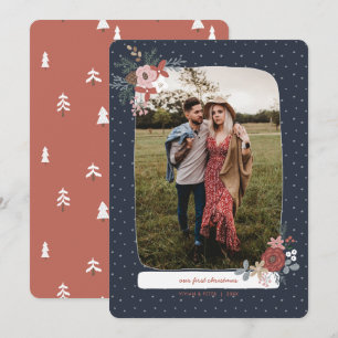 Nordic Winter First Married Christmas Holiday Card