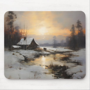 Nordic Winter Landscape Mouse Mat