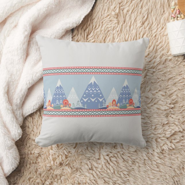 Nordic Winter Mountains Cushion (Blanket)