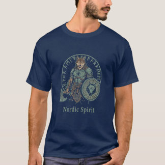 Nordic Wolf Warrior design T-Shirt