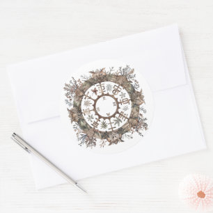 Nordic Wreath Classic Round Sticker