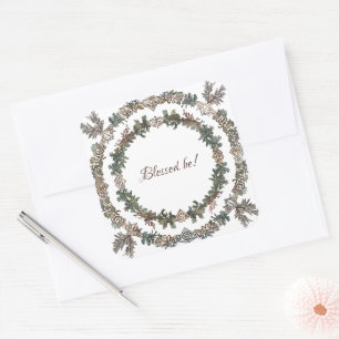Nordic Wreath Square Sticker