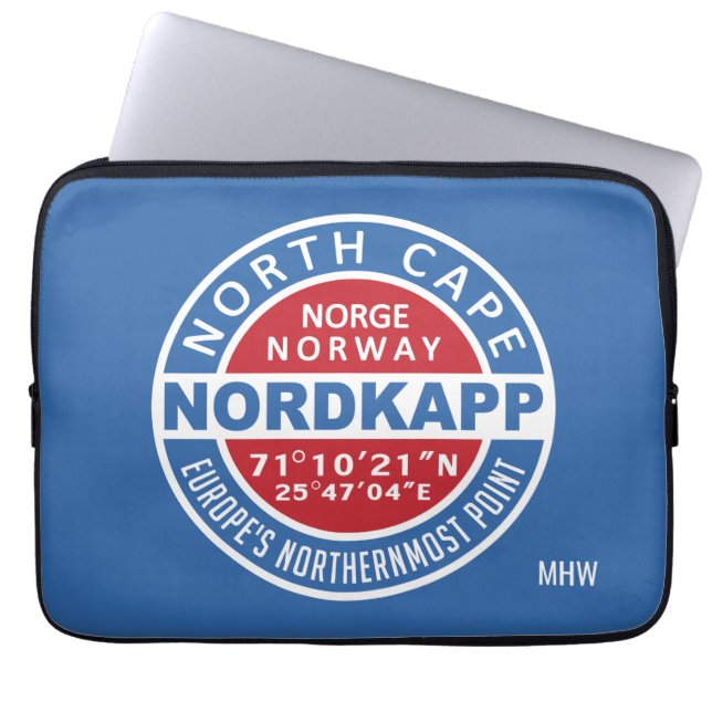 NORDKAPP Norway custom monogram laptop sleeves (Front)