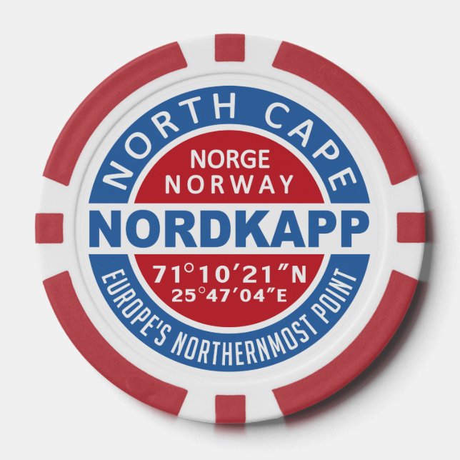 NORDKAPP Norway custom monogram poker chips (Front)