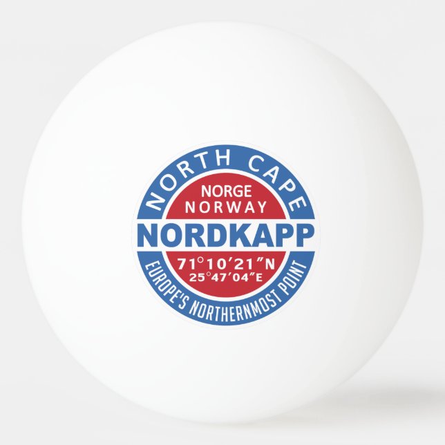 NORDKAPP Norway custom name ping pong balls (Front)