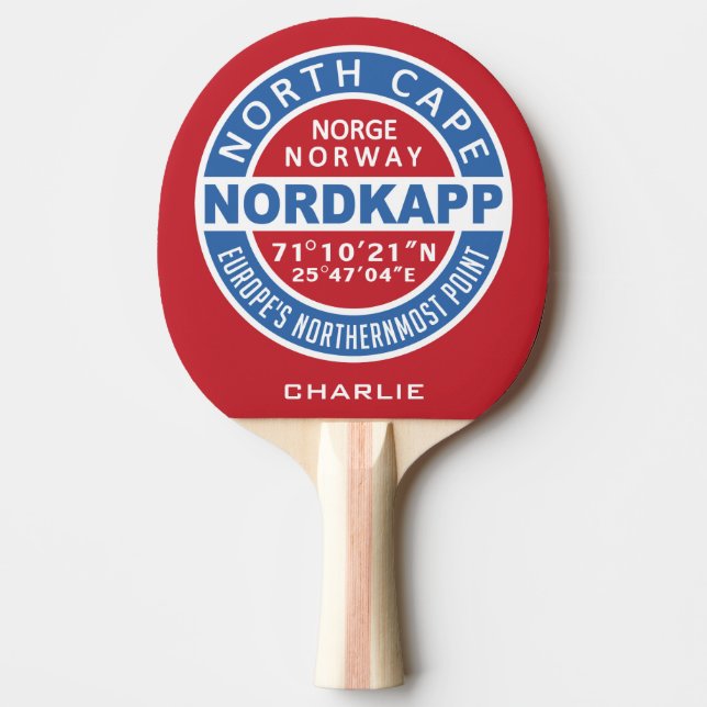 NORDKAPP Norway custom name ping pong paddle (Front)