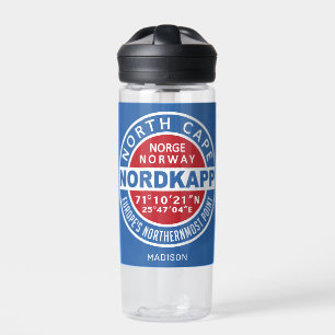 NORDKAPP Norway Custom Name Water Bottle