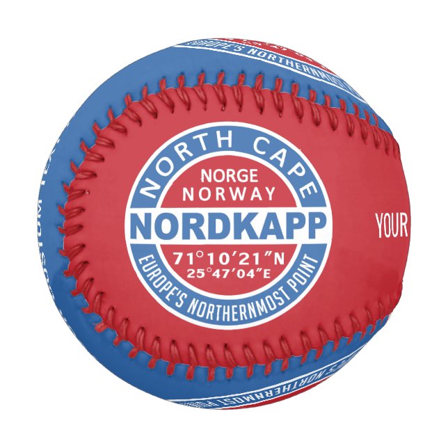 NORDKAPP Norway custom text baseball (Back Right)
