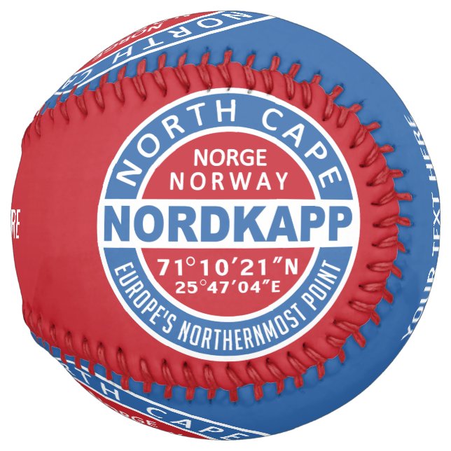 NORDKAPP Norway custom text softball (Front Right)