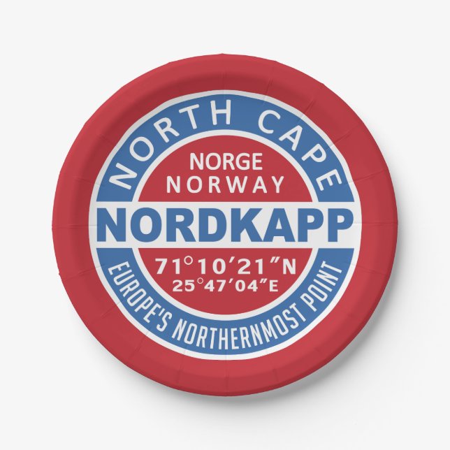 NORDKAPP Norway Paper Plate (Front)