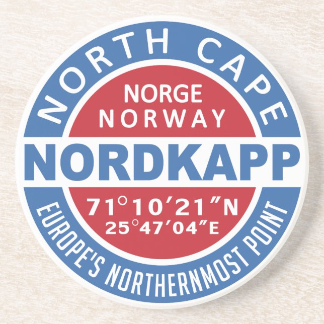 NORDKAPP Norway sandstone coaster (Front)