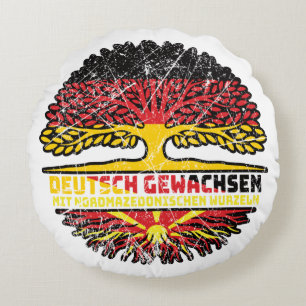 Nordmazedonien Nordmazedonisch Deutsch Deutschland Round Cushion