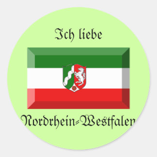 Nordrhein-Westfalen Flag Gem Classic Round Sticker