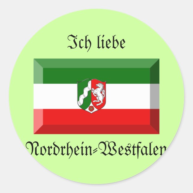 Nordrhein-Westfalen Flag Gem Classic Round Sticker (Front)
