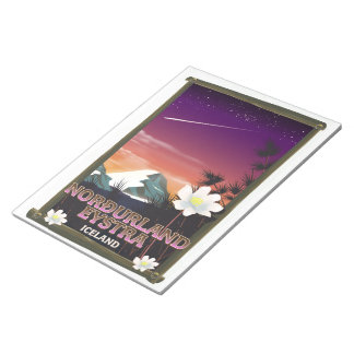 Norðurland eystra Iceland travel poster Notepad