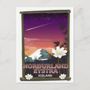 Norðurland eystra Iceland travel poster Postcard