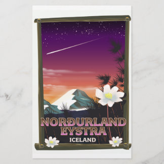 Norðurland eystra Iceland travel poster Stationery